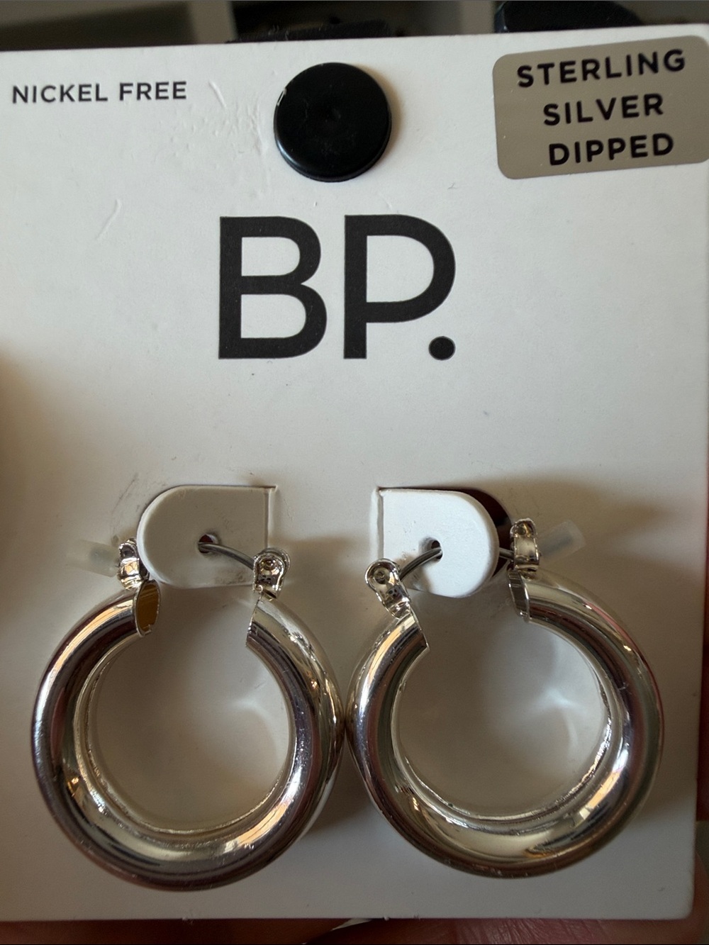 bp Polished Silver Tube Hoop Earrings